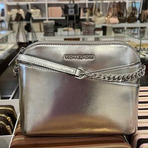 MICHAEL KORS Jet Set Medium Logo Dome Satchel
Silver XCROSS XBODY